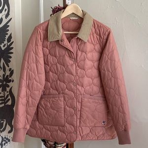 Barbour Hallie Pink Quilted Jacket 12 L Tulip Bulb Pattern Spring Festival UK 16